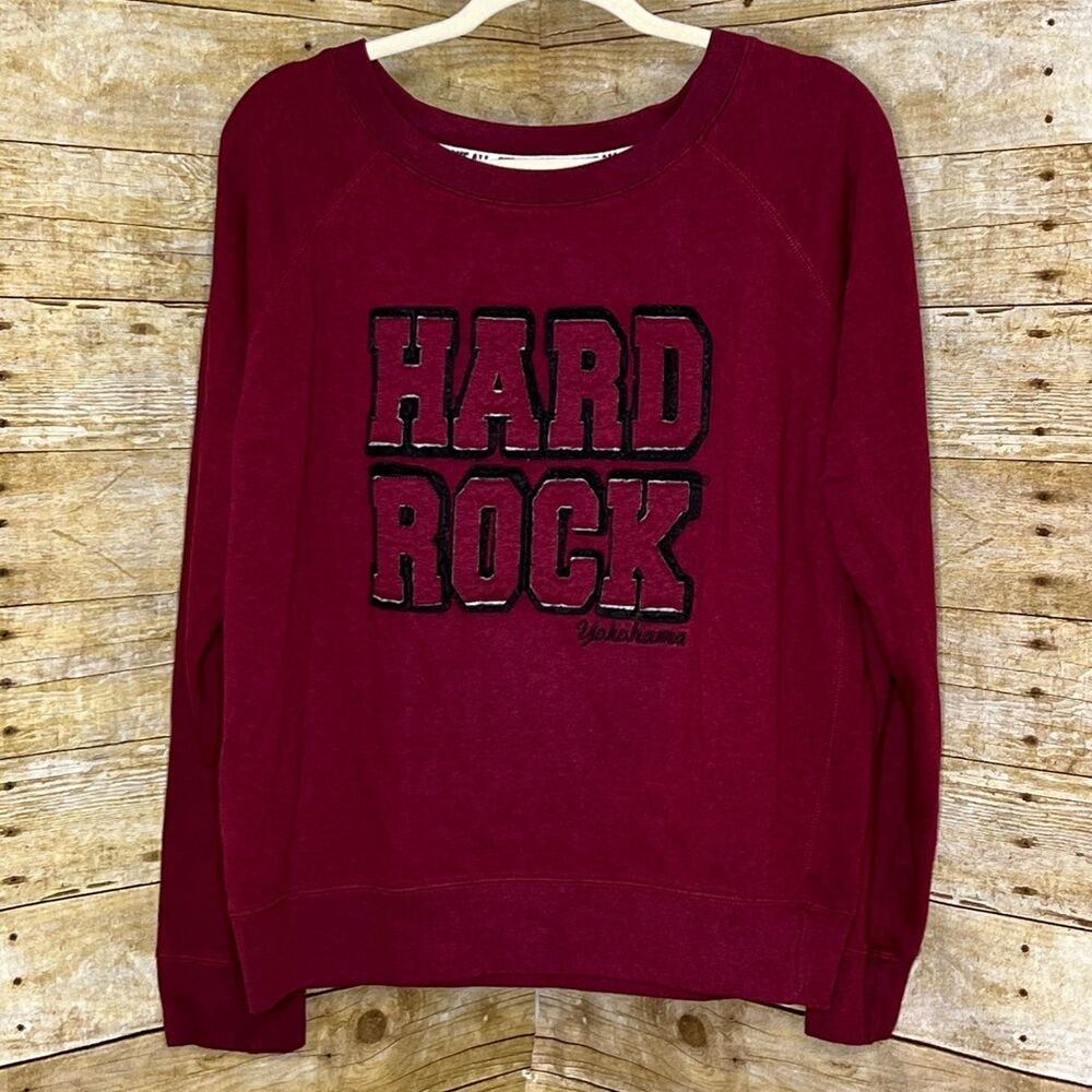 HARD ROCK CAFE' YOKOHAMA LOOSE FIT VARSITY LETTER DESTINATION SWEATSHIRT SIZE XL